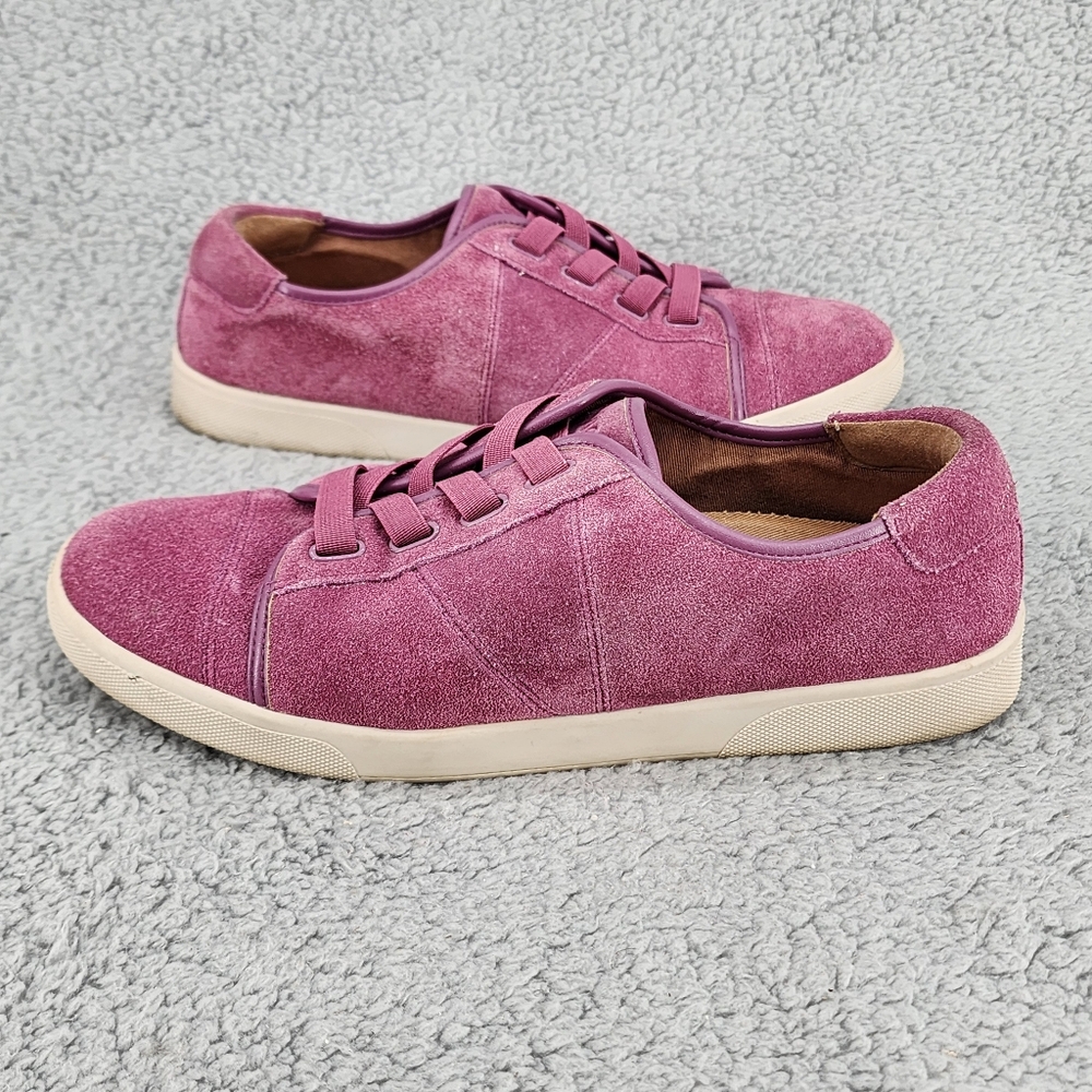 Vionic Jean Suede Slip On Sneakers Sz 8.5 Purple Casual Comfort Shoes - Picture 1 of 12